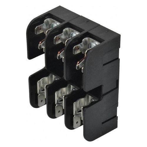 Main product image of Fuse Block, 3 Pole, 10 to 14 AWG, DIN Rail Mount, 600 VAC/VDC, 30A, 30313R