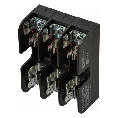 Main product image of Fuse Block, 3 Pole, 10 to 14 AWG, DIN Rail Mount, 600 VAC/VDC, 30A, 30323R