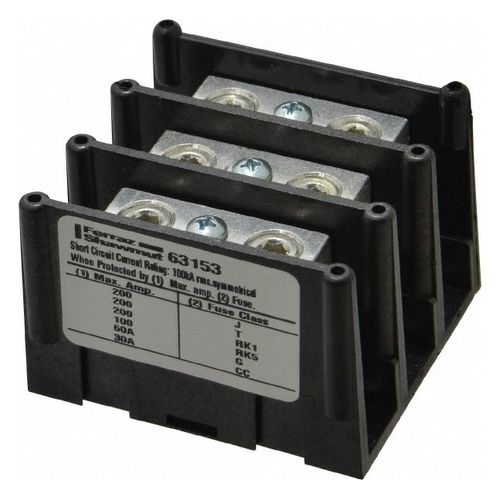 Main product image of Power Distribution Block, 3 Poles, 1000 VAC/VDC, 135A, 63153