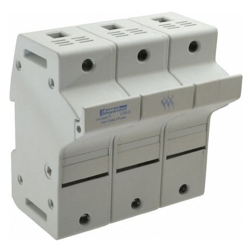 Main product image of Fuse Holder, 3 Pole, DIN Rail Mount, 600 VAC/VDC, 60A, US6J3