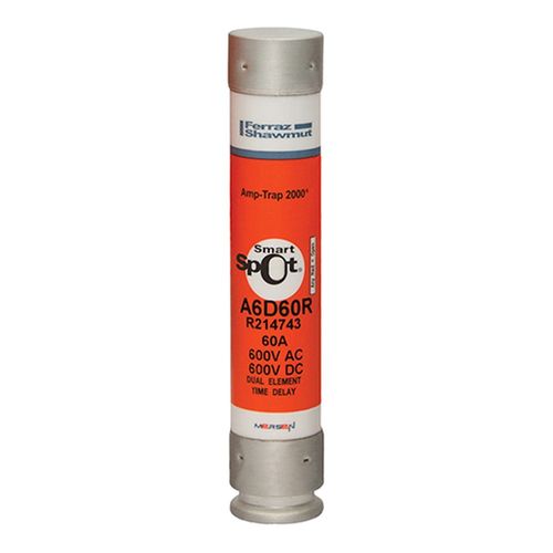Main product image of Class RK1 Time-Delay UL Power Fuse, 600 VAC/VDC, 60A, Ferrule Terminal, A6D60R