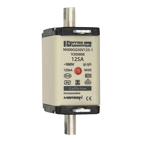 Main product image of 125A 500VAC/250VDC NH00 gG Fuse w/ Isolated Gripping Lugs, MFP-NH00GG50V125-1