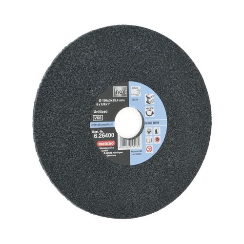 Main product image of 6" x 1/8" Non-Woven Unitized Deburring Disc, 1" Arbor Hole, Medium Grade