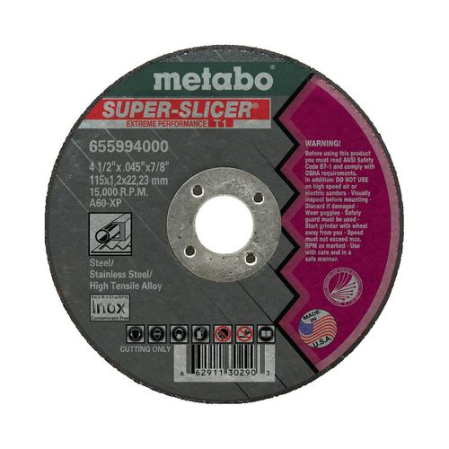 Main product image of 4-1/2" x 0.045" Cut-Off Wheel, 7/8" Arbor Hole, Aluminum Oxide (Type 1)