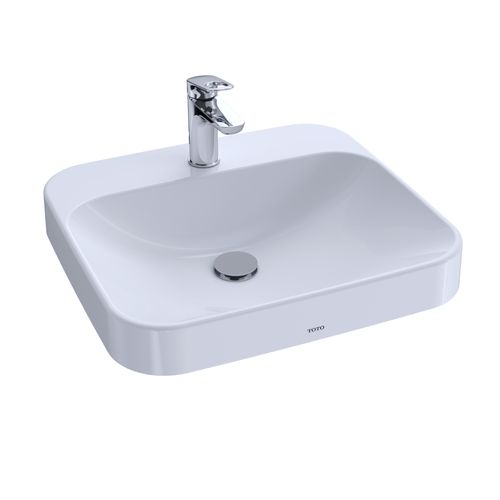 Main product image of LT415G#01 Arvina Rectangular 20" Vessel Bathroom Sink w/ CEFIONTECT for 1 Hole Faucets (Cotton White)