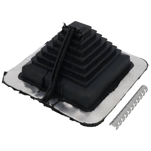 Main product image of Closed to 5" Multi-Flash Square Vent Master Flash w/ Retrofit Option for Metal Roofs, Model #1 (Black EPDM)