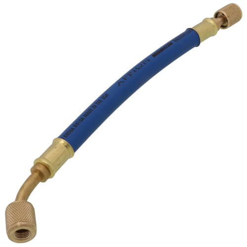 3/8" MegaFlow High-Speed Filter Dryer Hose, 1', 1/4" x 1/4" 45-Degree Flare (Blue)