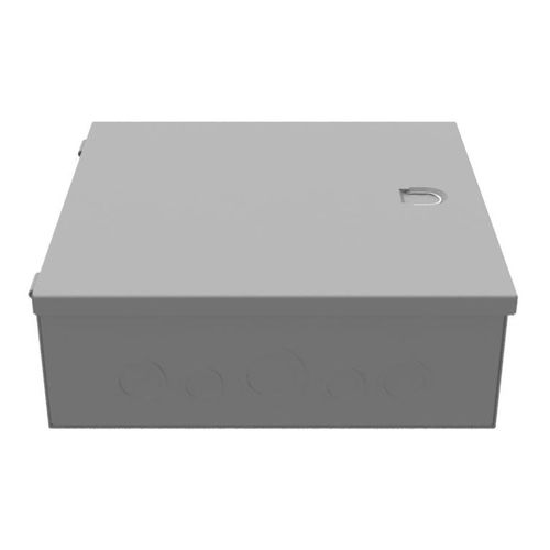 Main product image of 12" x 4" x 12" NEMA 1 Hinged Cover Junction Box, Steel, Gray, 12124-HC1