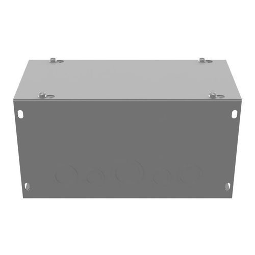 Main product image of 6" x 12" x 6" NEMA 1 Screw Cover Lay-In Wireway, Steel, Gray, With Knockouts, 6612-GSC1