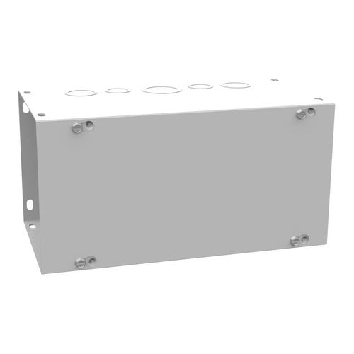 Main product image of 6" x 12" x 6" NEMA 1 Screw Cover Lay-In Wireway, Steel, Gray, With Knockouts, 6612-GSC1