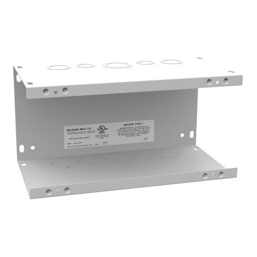 Main product image of 6" x 12" x 6" NEMA 1 Screw Cover Lay-In Wireway, Steel, Gray, With Knockouts, 6612-GSC1