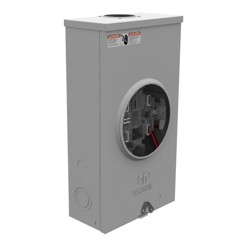 Main product image of 125A Ringless 1-Position Meter Socket, 4-Jaw, 1-Phase, 600V, NEMA 3R, Barrel Lock, U2272-RL-5T9-BL
