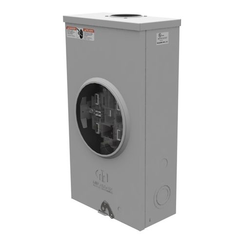 Main product image of 125A Ringless 1-Position Meter Socket, 4-Jaw, 1-Phase, 600V, NEMA 3R, Barrel Lock, U2272-RL-5T9-BL