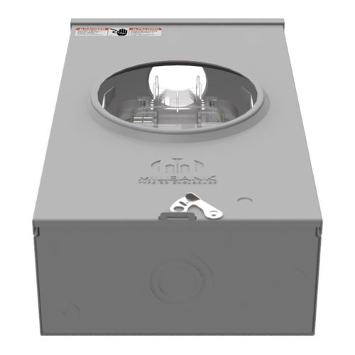 Main product image of 125A Ringless 1-Position Meter Socket, 4-Jaw, 1-Phase, 600V, NEMA 3R, Barrel Lock, U2272-RL-5T9-BL