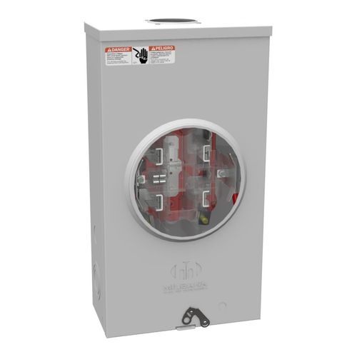Main product image of 125A Ringless 1-Position Meter Socket, 4-Jaw, 1-Phase, 600V, NEMA 3R, Barrel Lock, U2272-RL-5T9-BL