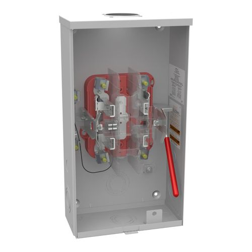 Main product image of 125A Ringless 1-Position Meter Socket, 4-Jaw, 1-Phase, 600V, NEMA 3R, Barrel Lock, U2272-RL-5T9-BL