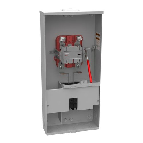 Main product image of 100A Ringless Meter Main with Lever Bypass, 1-Phase, 240V, NEMA 3R, Barrel Lock, U3741-XL-100-BL