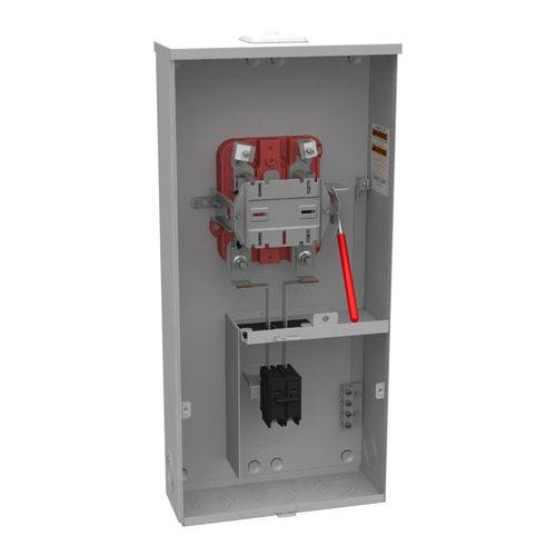 Main product image of 100A Ringless Meter Main with Lever Bypass, 1-Phase, 240V, NEMA 3R, Barrel Lock, U3741-XL-100-BL