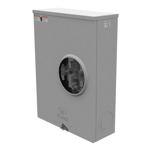 Main product image of 200A Ringless 1-Position Meter Socket, Lever Bypass, 4-Jaw, 1-Phase, 600V, NEMA 3R, Barrel Lock, U4721-O-BL