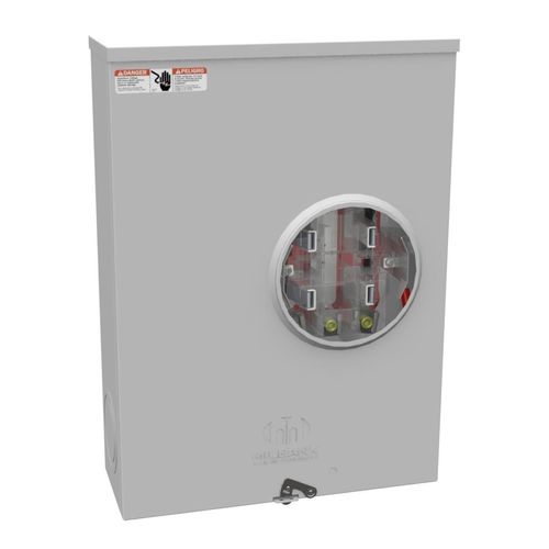 Main product image of 200A Ringless 1-Position Meter Socket, Lever Bypass, 4-Jaw, 1-Phase, 600V, NEMA 3R, Barrel Lock, U4721-O-BL