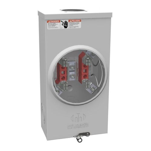 Main product image of 250A Ringless 1-Position Meter Socket, 4-Jaw, 1-Phase, 600V, NEMA 3R, U7021-RL-TG