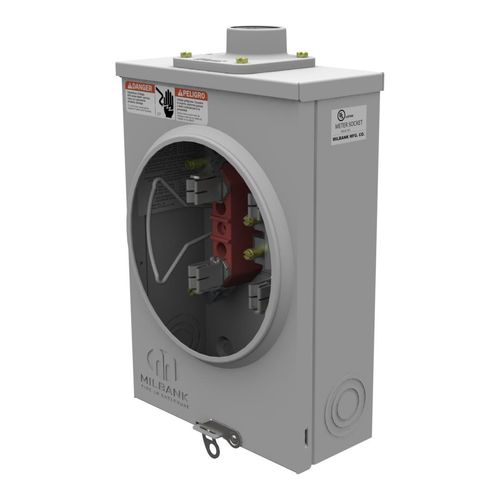 Main product image of 125A Ringless 1-Position Meter Socket, 4-Jaw, 1-Phase, 600V, NEMA 3R, U7487-YL-TG