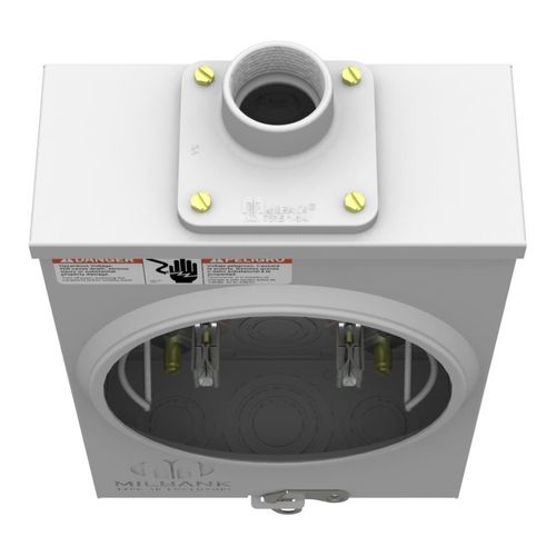Main product image of 125A Ringless 1-Position Meter Socket, 4-Jaw, 1-Phase, 600V, NEMA 3R, U7487-YL-TG