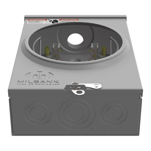 Main product image of 125A Ringless 1-Position Meter Socket, 4-Jaw, 1-Phase, 600V, NEMA 3R, U7487-YL-TG