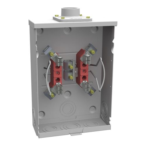 Main product image of 125A Ringless 1-Position Meter Socket, 4-Jaw, 1-Phase, 600V, NEMA 3R, U7487-YL-TG