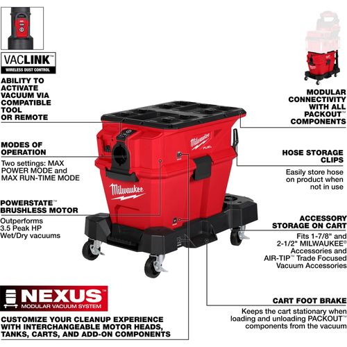 Main product image of M18 FUEL NEXUS 6 Gallon Wet/Dry Vacuum w/ PACKOUT Compatibility & VACLINK, 0914-20