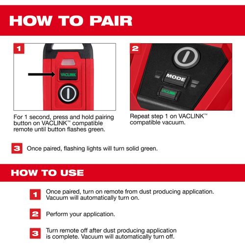 Main product image of VACLINK Wireless Dust Control Remote, 0952-20