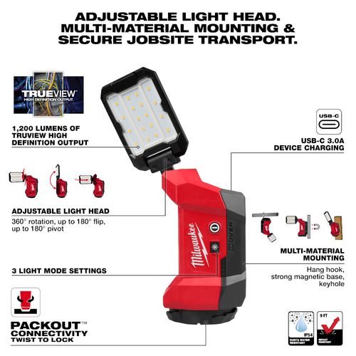 Main product image of M12 ROVER Multi-Directional Flood Light w/ PACKOUT Compatibility