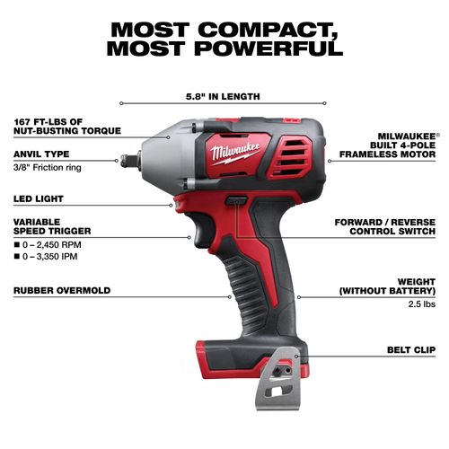 Main product image of M18 3/8" Impact Wrench with Friction Ring (Tool Only)