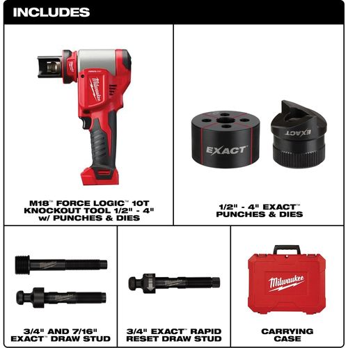 Main product image of M18 FORCE LOGIC 10 Ton Knockout Tool 1/2" to 4" , 2676-04