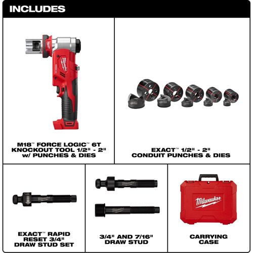 Main product image of M18 FORCE LOGIC 6T Knockout Tool 1/2" - 2" , 2677-02