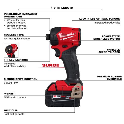 Main product image of M18 FUEL SURGE 1/4" Hex Hydraulic Driver Kit