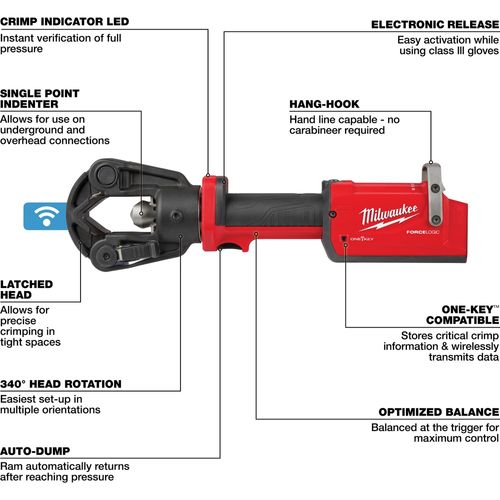 Main product image of M18 FORCE LOGIC 11T Dieless Latched Linear Utility Crimper, 2876-20