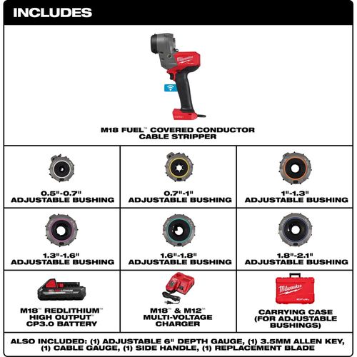 Main product image of M18 FUEL Covered Conductor Cable Stripper Kit w/ Adjustable Bushings, 2937-21