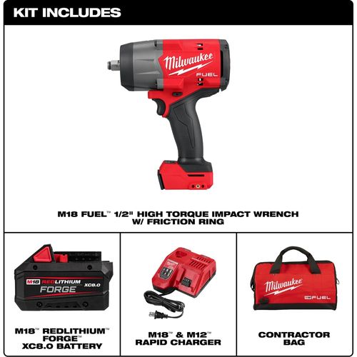 Main product image of M18 FUEL 1/2" High Torque Impact Wrench w/ Friction Ring REDLITHIUM FORGE Kit, 2967-21F