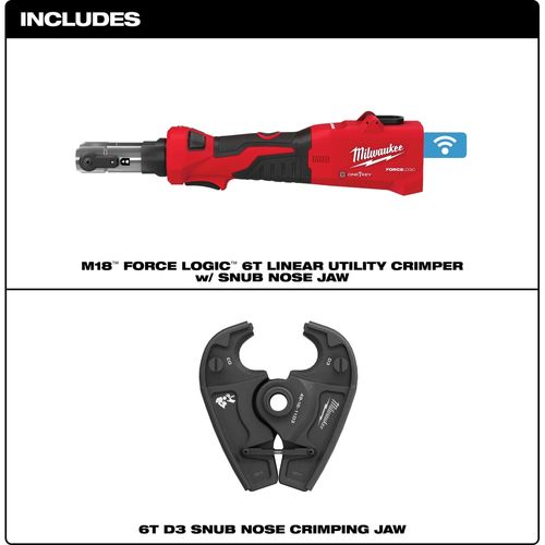 Main product image of M18 FORCE LOGIC 6T Linear Utility Crimper w/ Snub Nose Jaw, 2978-20D3