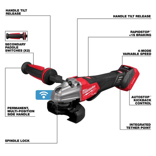 Main product image of M18 FUEL 4-1/2" / 5" Dual-Trigger Braking Grinder, 2986-20