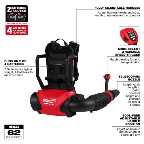 Main product image of M18 FUEL Dual Battery Backpack Blower (Tool Only)