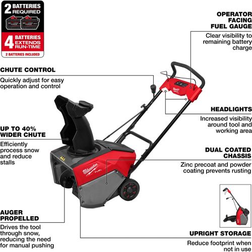 Main product image of M18 FUEL 21" Auger Propelled Dual Battery Single Stage Snow Blower Kit, 3036-22HD