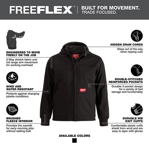 Main product image of Black FREEFLEX Softshell Hooded Jacket (Large), 312B-L