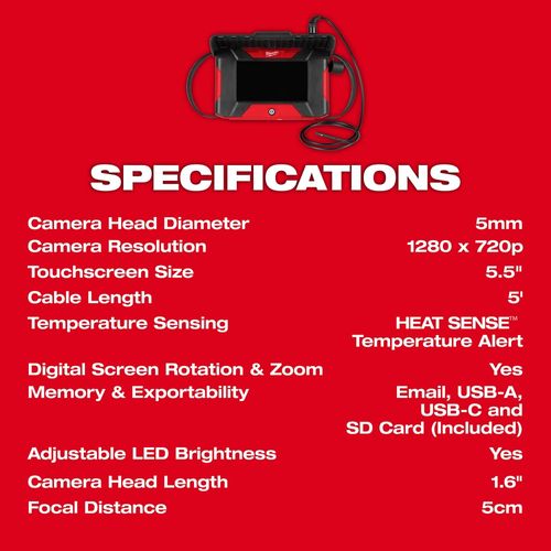 Main product image of M12 Auto Shop Borescope w/ Wi-Fi File Sharing, 3151-21