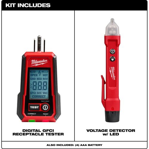 Main product image of Digital GFCI Receptacle Tester and Voltage Detector w/ LED, 3211-20
