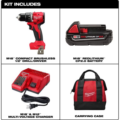 Main product image of M18 Compact Brushless 1/2" Drill/Driver Kit, 3601-21CT