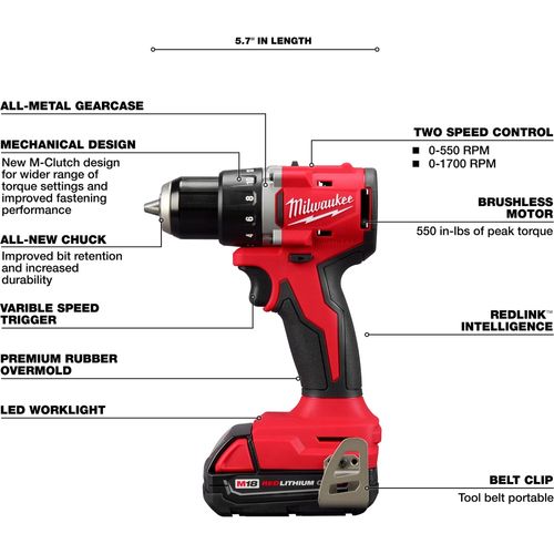 Main product image of M18 Compact Brushless 1/2" Drill/Driver Kit, 3601-21CT