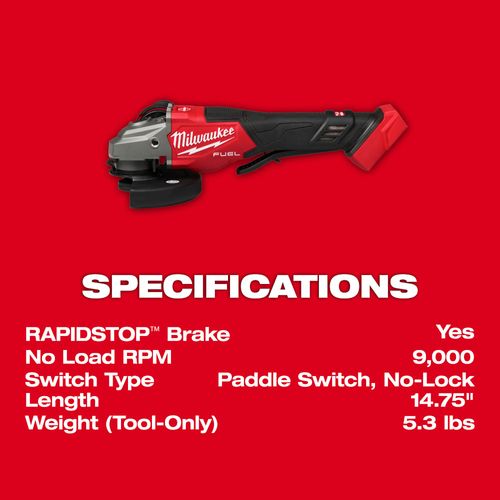 Main product image of M18 FUEL 4-1/2"- 6" Braking Grinder Paddle Switch
