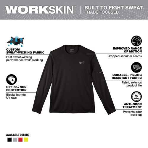 Main product image of Black WORKSKIN Lightweight Performance Shirt - Long Sleeve (Large), 415B-L